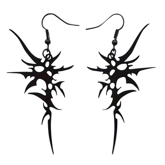 Cyber Sigil Black Earrings