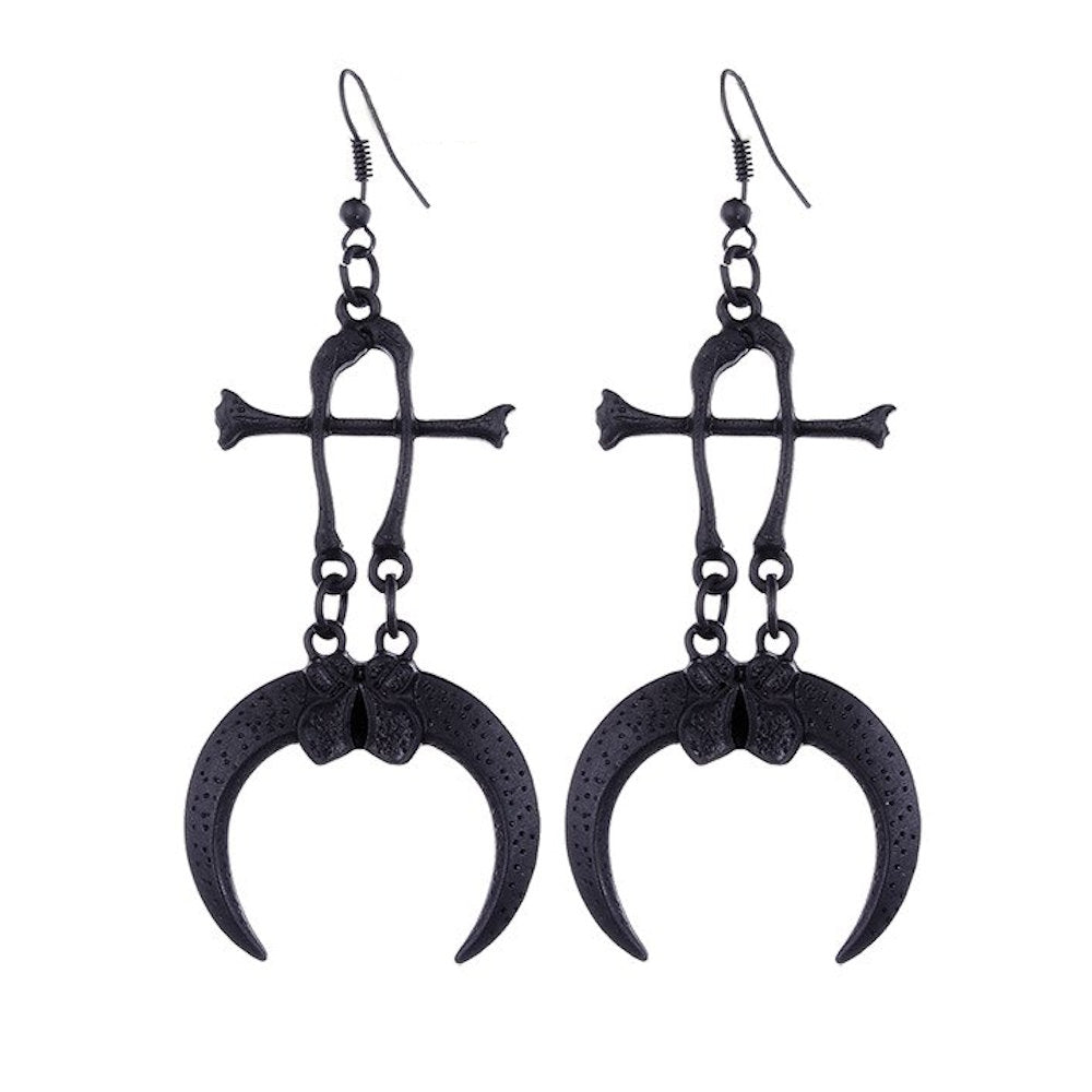 Claws And Bones Black Earrings