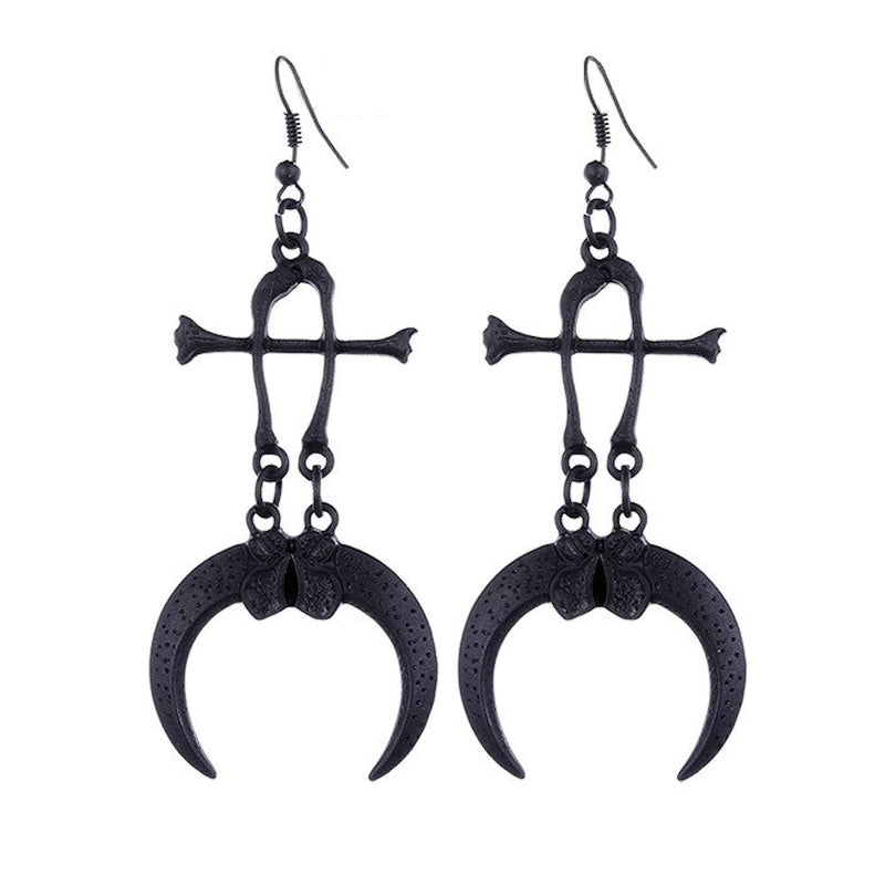 Claws And Bones Black Earrings