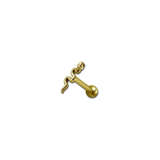 Golden Snake Tragus Piercing