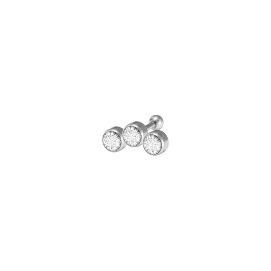 3 Jewel Helix/Conch Piercing