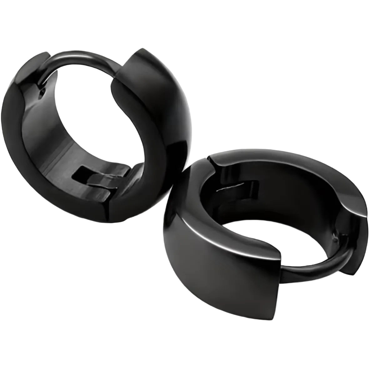 Rounded Metallic Black Hoop Stainless Steel