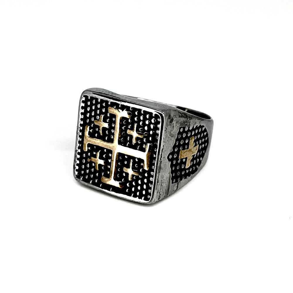 A43 Golden Cross Ring