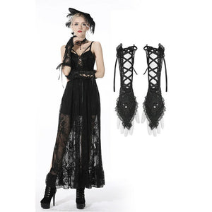 Gothic Elegant Lace Up Gloves 015