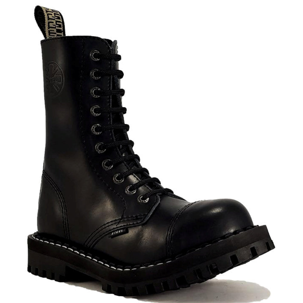 Steel 10 Eyelet Leather Boot