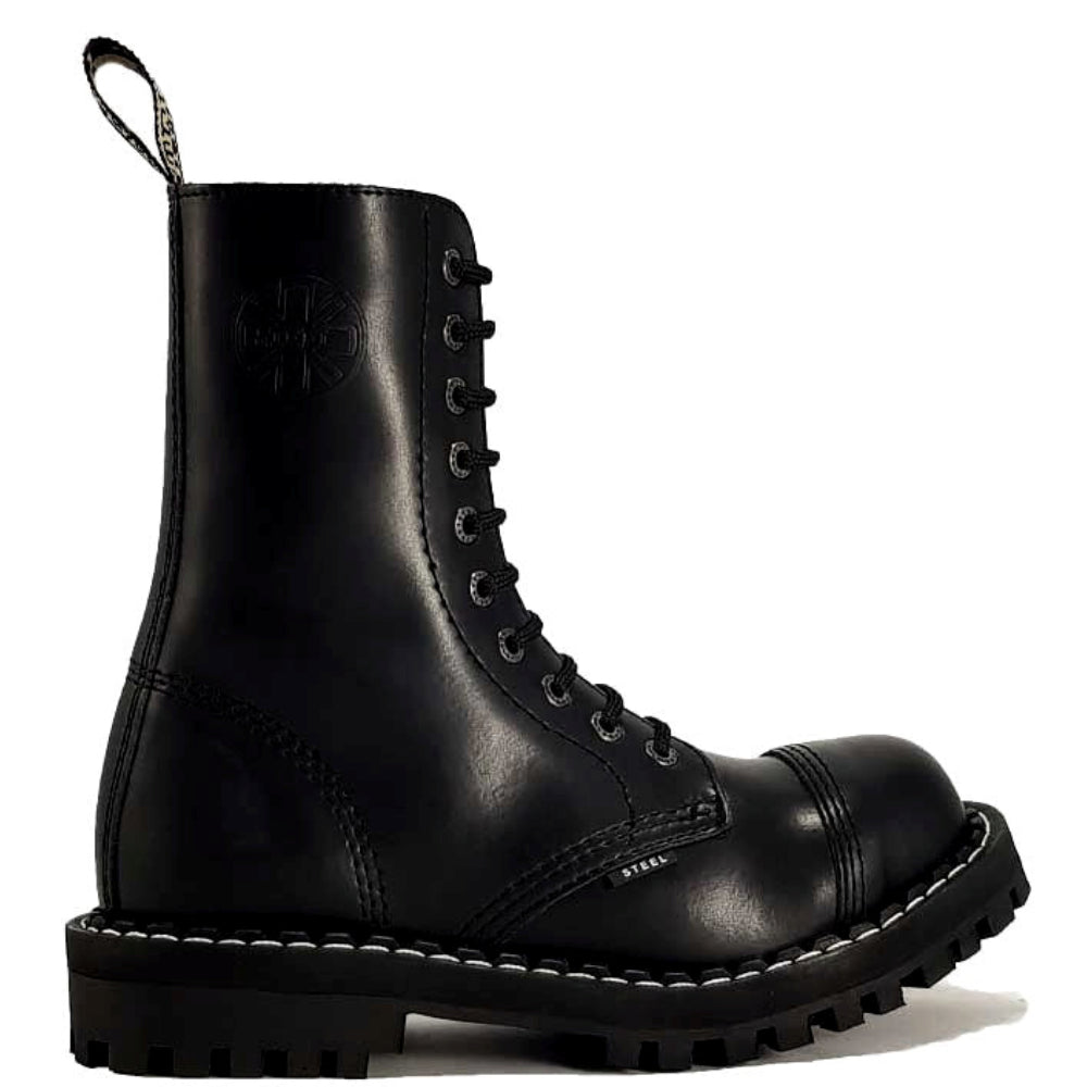 Steel 10 Eyelet Leather Boot