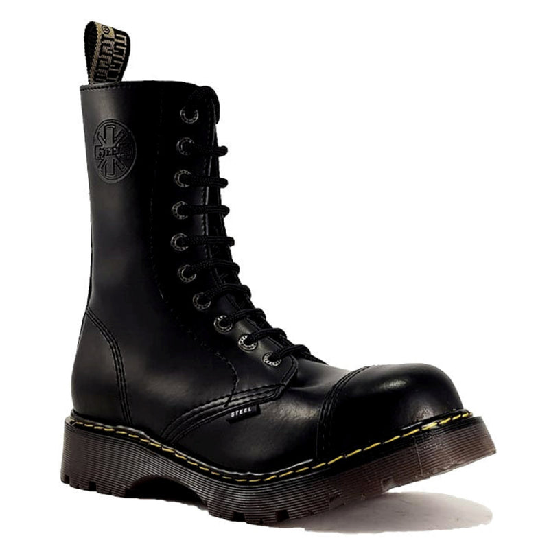 Steel 10 Eyelet Air Sole Leather Boot