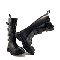 Steel 20 Eyelet 4 Buckles Leather Boot