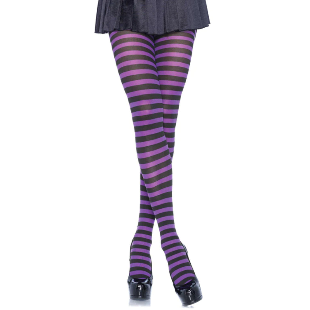 Jada Striped Women's Tights 7100 Black & Purple