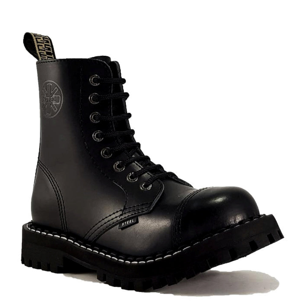 Steel 8 Eyelet Leather Boot