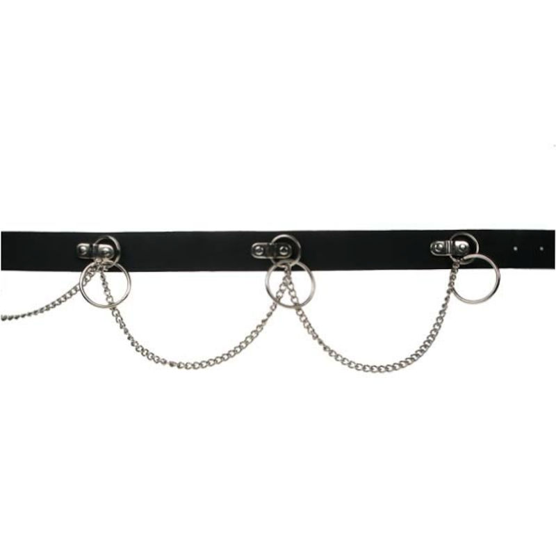 B407 - 38mm Hand Plate & Chain Leather Belt