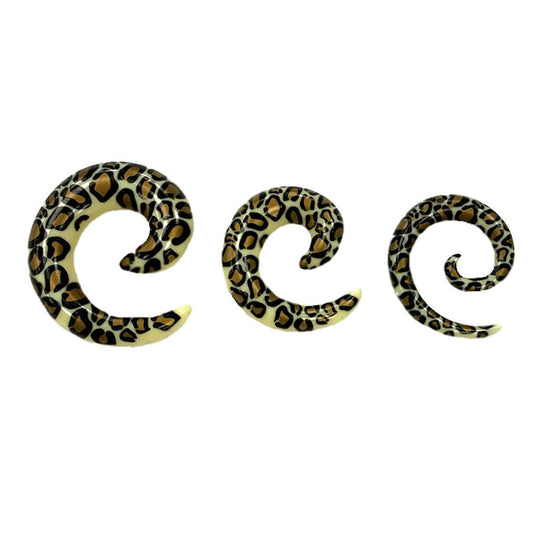 Spiral Expander Leopard Gold Acrylic