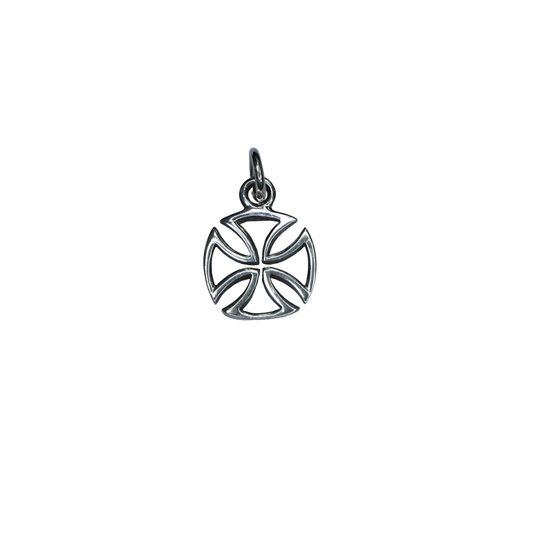 Round Cross Silver Pendant