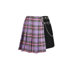 Punk Purple Chequered Skirt 175