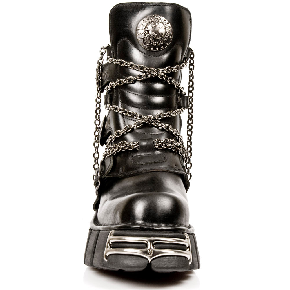 New Rock Ankle Boot w/ Straps & Chains M-1011-S1