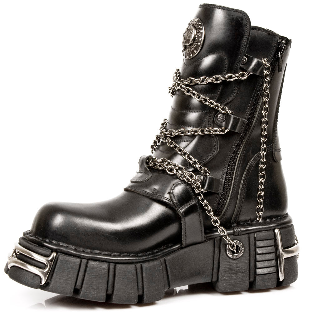 New Rock Ankle Boot w/ Straps & Chains M-1011-S1
