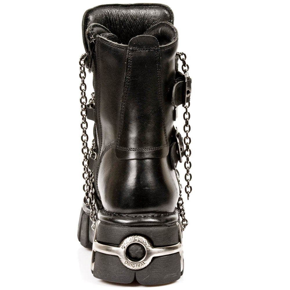New Rock Ankle Boot w/ Straps & Chains M-1011-S1