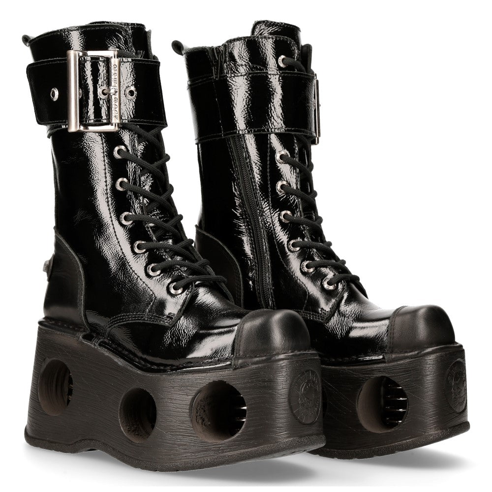 New Rock Patent Platform Boot M-312-S5