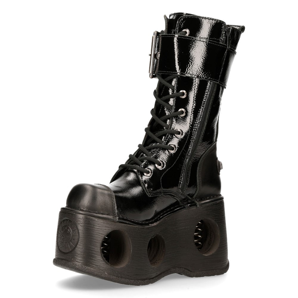 New Rock Patent Platform Boot M-312-S5