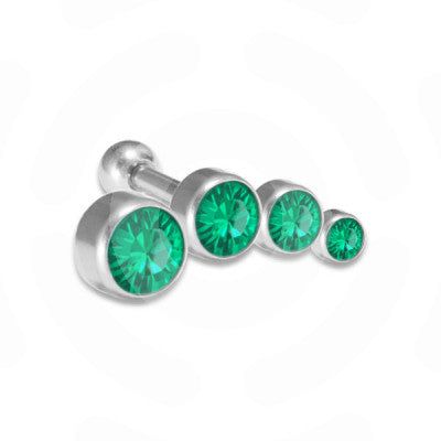 Jewelled Helix/Conch Piercing Green