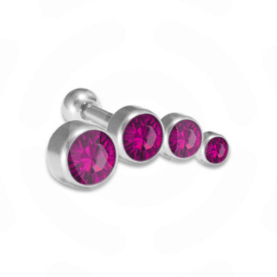 Jewelled Helix/Conch Piercing Pink
