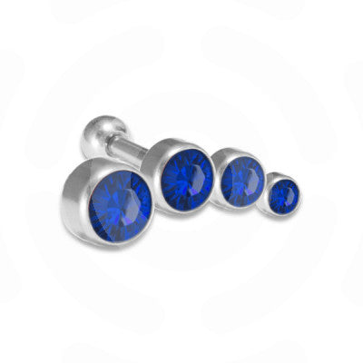 Jewelled Helix/Conch Piercing Blue Right