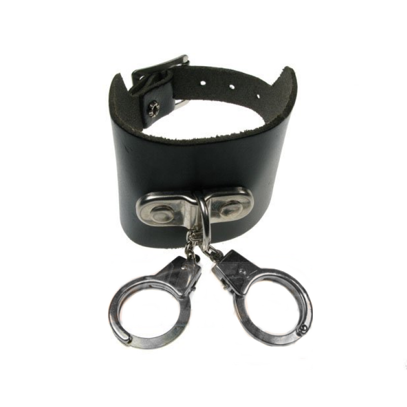 WB084 - Hand Cuff Leather Wristband