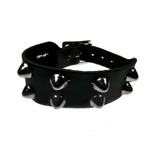 WB271 - 2 Row Dome Leather Wristband