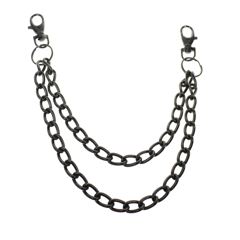 Y10602B2 - Big Double Black Metal Chain