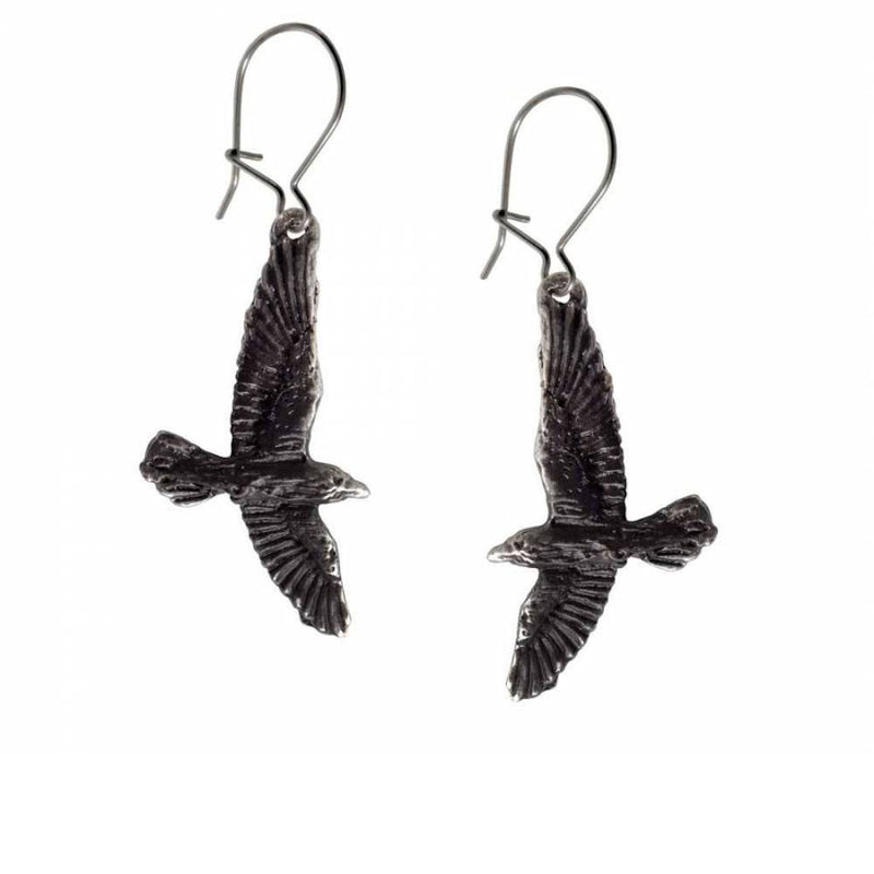 Alchemy England Black Raven Earrings