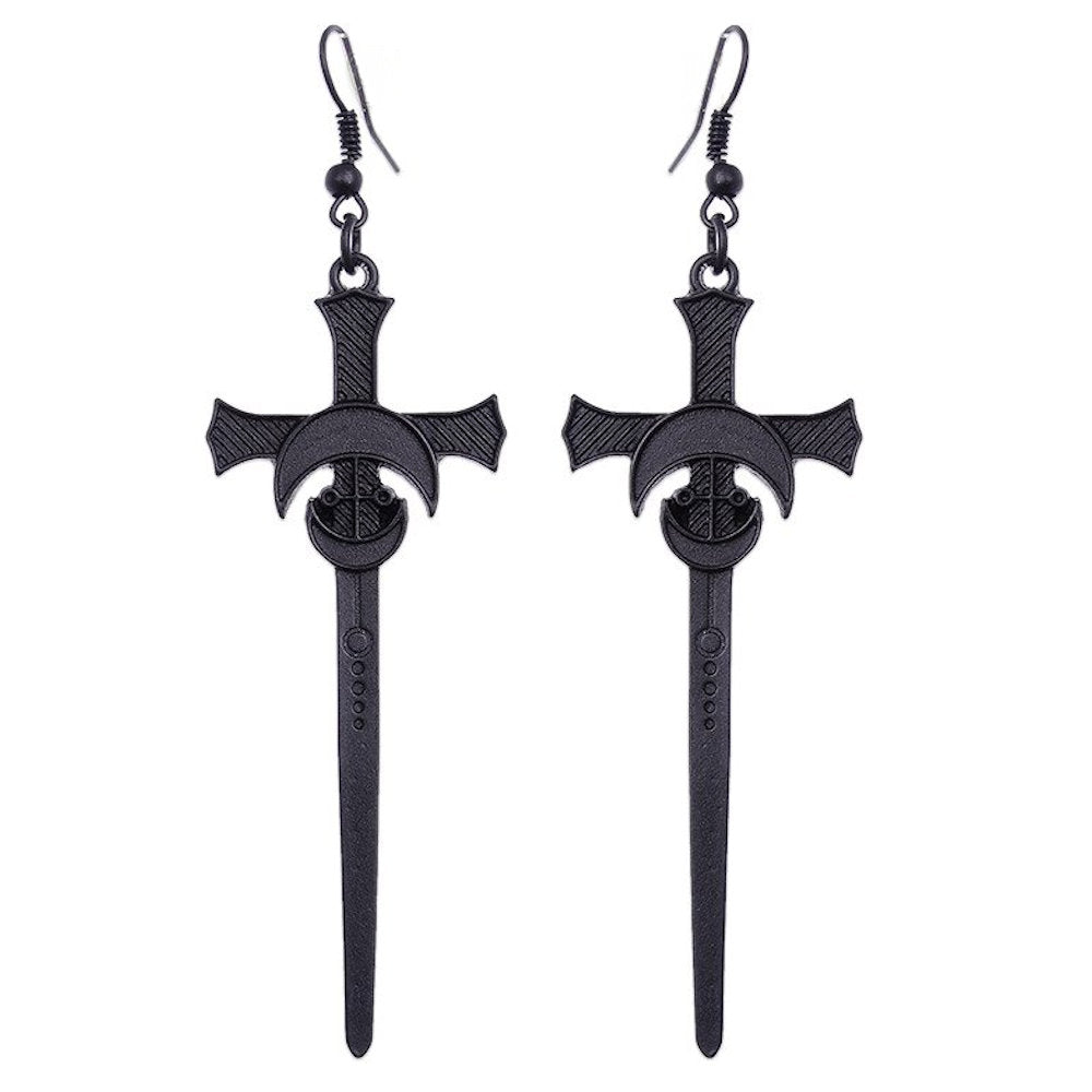 Black Swords Earrings