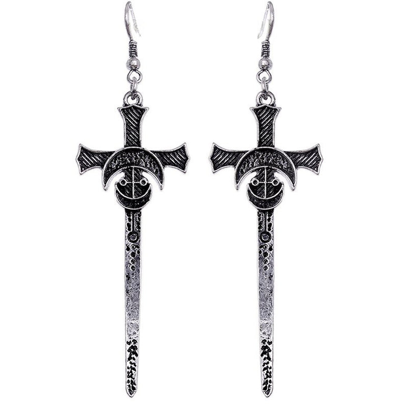 Silver Swords Earrings