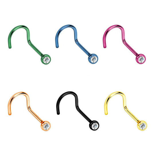 Nose Stud Titanium Gem