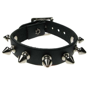 WB015 - 1 Row Spikes Leather Wristband