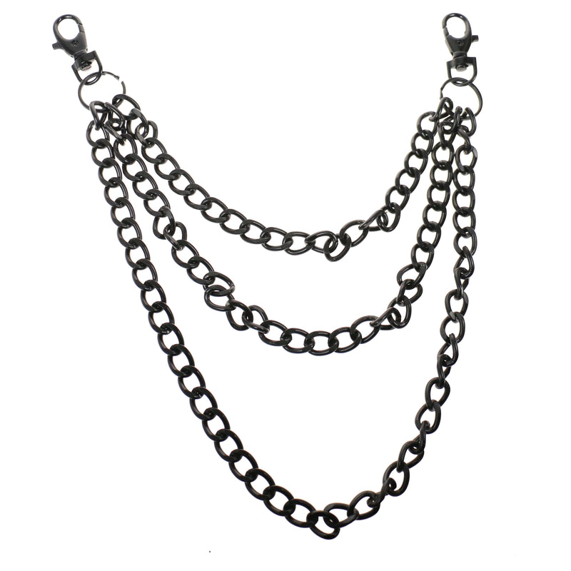 Y10601B3 - Triple Black Diamond Metal Chain